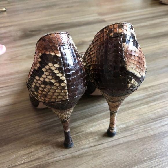 L'AUTRE CHOSE Snake Printed Leather Pumps Pointy - Picture 7 of 8
